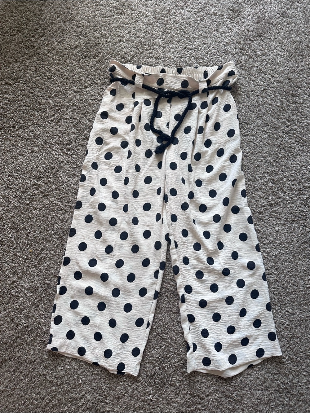 Wide leg polka dot pants